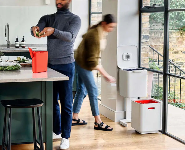 Joseph Joseph Totem Compact 40L Stone Waste & Recycling Trash Can Starter Set