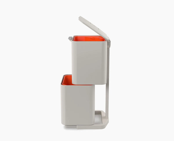 Joseph Joseph Totem Compact 40L Stone Waste & Recycling Trash Can Starter Set