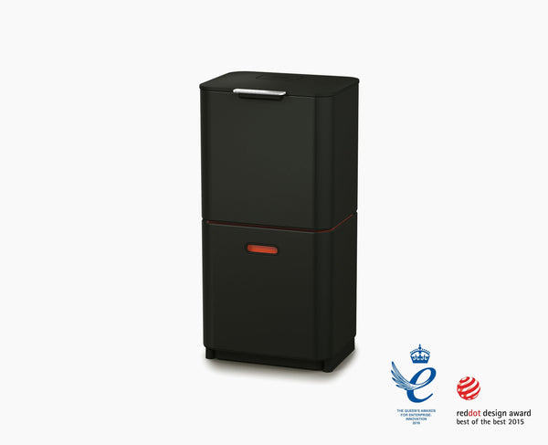 Joseph Joseph Totem Max 60L Black Waste & Recycling Trash Can