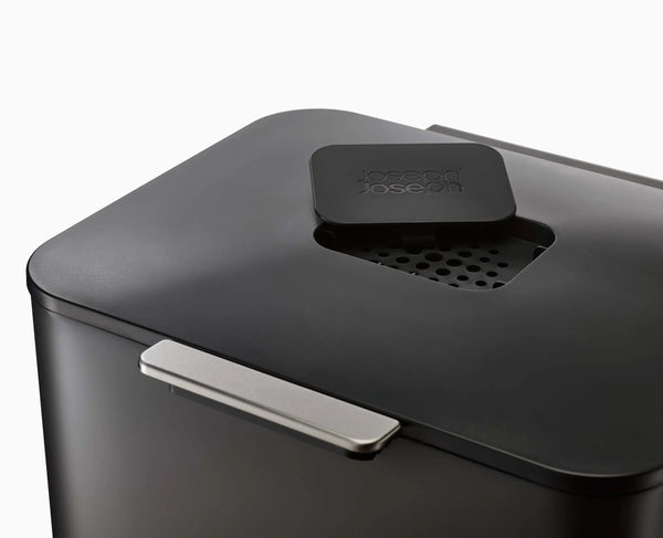 Joseph Joseph Totem Max 60L Black Waste & Recycling Trash Can