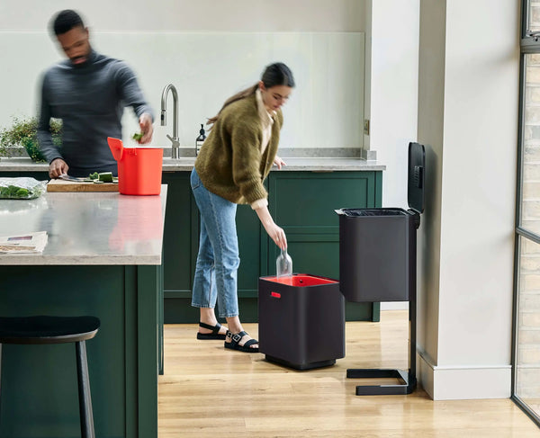 joseph joseph Totem Max 60L Black Waste & Recycling Trash Can