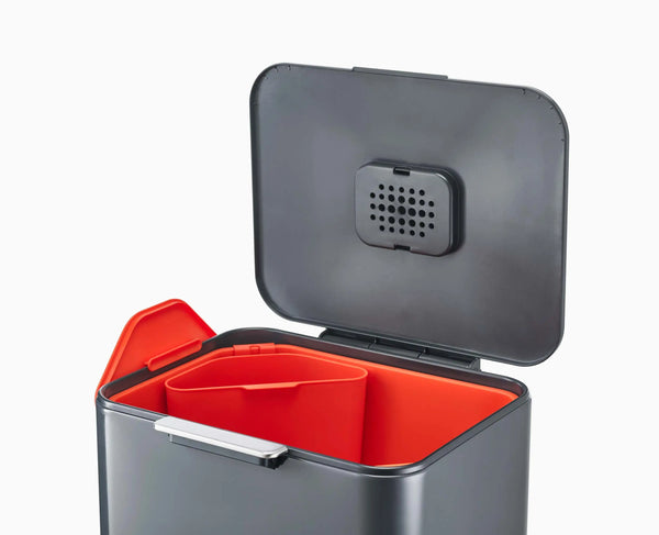 Joseph Joseph Totem Max 60L Gray Waste & Recycling Trash Can
