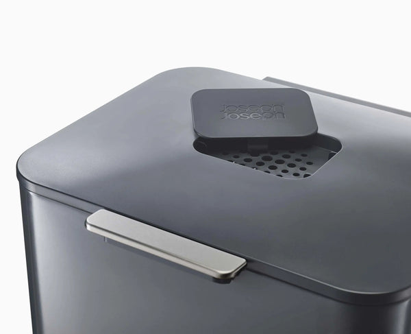 Joseph Joseph Totem Max 60L Gray Waste & Recycling Trash Can