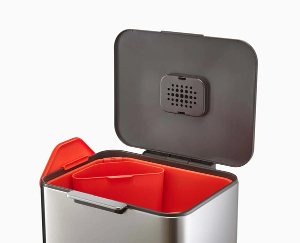Joseph Joseph Totem Max 60L Stainless-steel Waste & Recycling Trash Can