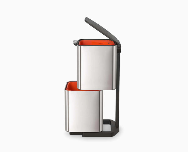 Joseph Joseph Totem Max 60L Stainless-steel Waste & Recycling Trash Can Starter Set