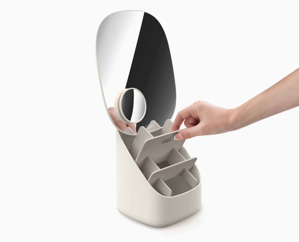 Joseph Joseph Viva Pedestal Mirror With Cosmetic Organizer