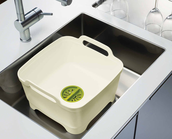 joseph joseph Wash&Drain™ White Green Washing Up Bowl