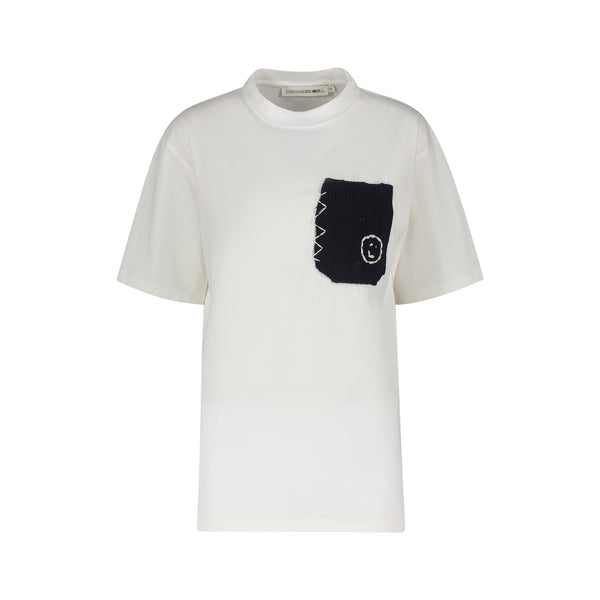 joshua sanders DESTROYED POCKET TEE Cream