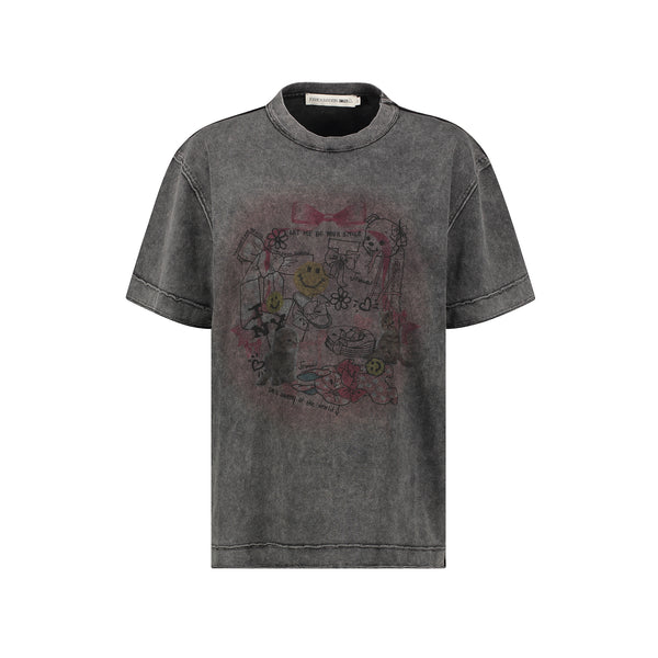 joshua sanders MARBLE CAT TEE Marble