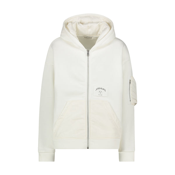 joshua sanders PLUG ME BOMBER HOODIE Cream
