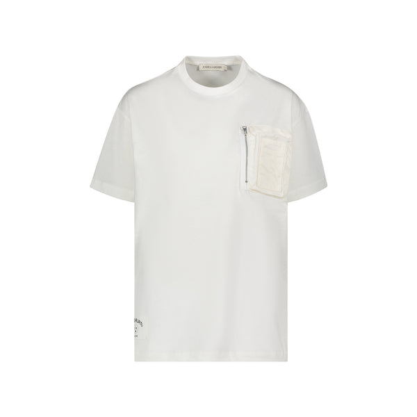 joshua sanders PLUG ME BOMBER TEE Cream