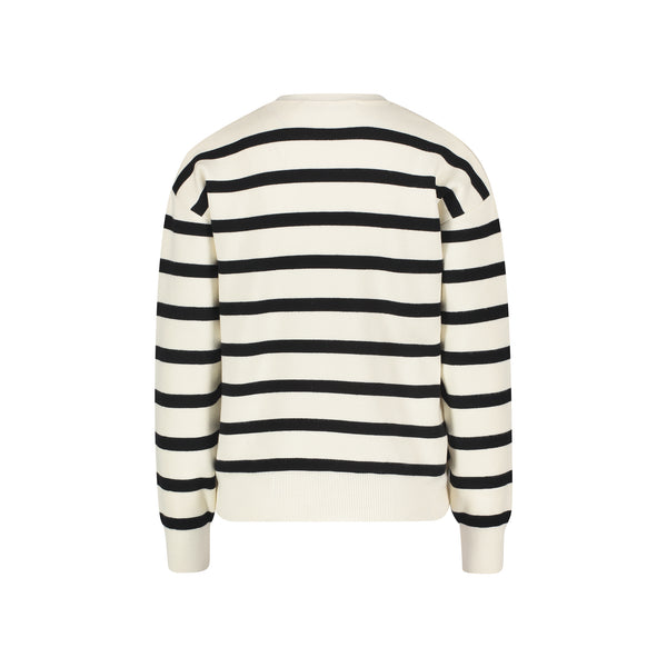 Joshua Sanders STRIPED EMBOSSED CREW Cream