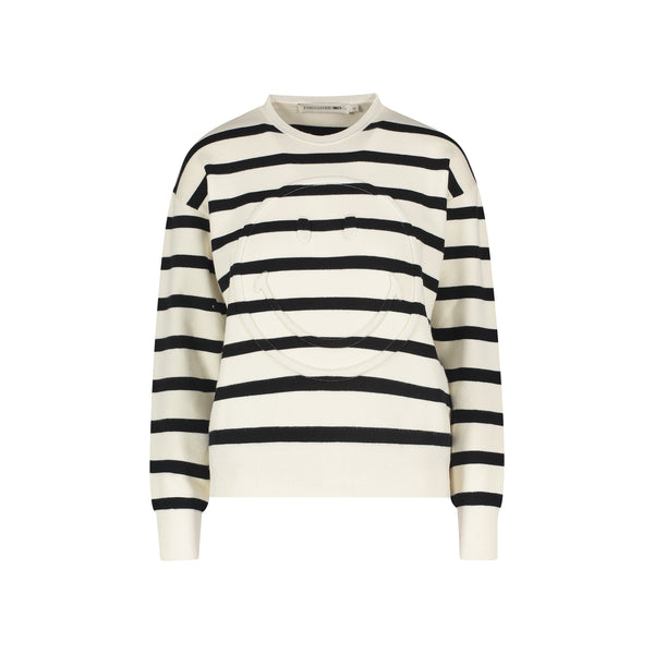 joshua sanders STRIPED EMBOSSED CREW Cream