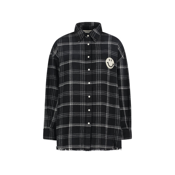 joshua sanders TARTAN PEARL SHIRT Black