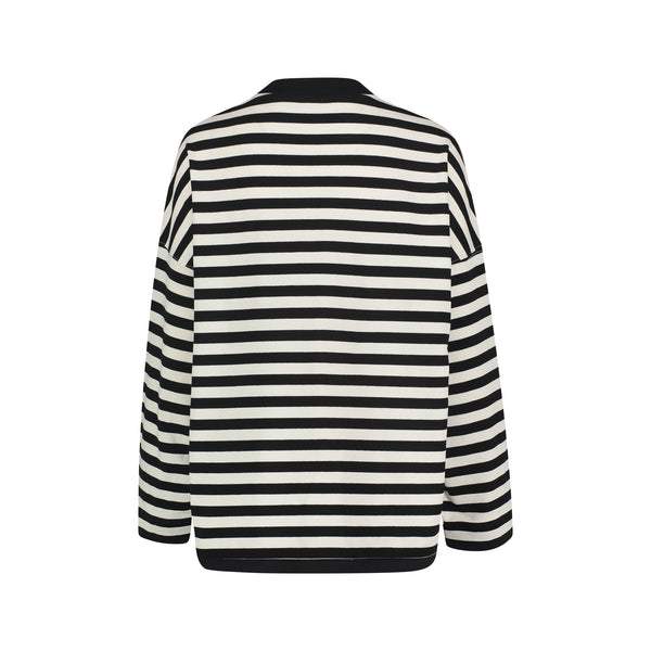 Joshua Sanders STRIPED DOUBLE SMILE LONGTEE Black/White