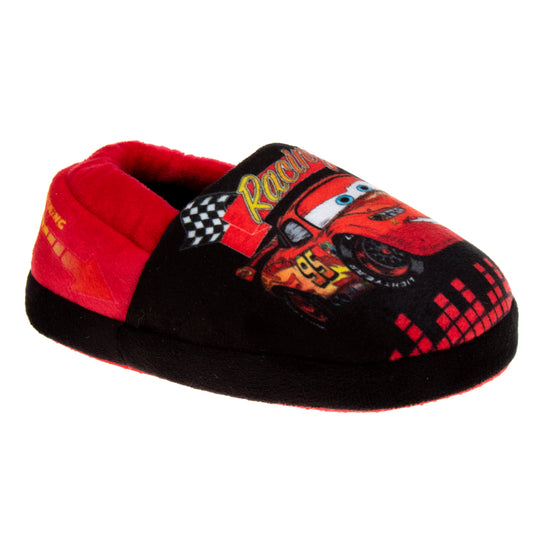 josmo Disney Boysâ€™ Cars Slippers â€“ Lightning McQueen Fuzzy Slippers (Toddler)