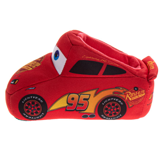 Josmo Disney Cars Boys Slippers Lightning Mcqueen Plush Warm Soft Aline Comfy Lightweight House Shoes (5-10 Toddler)