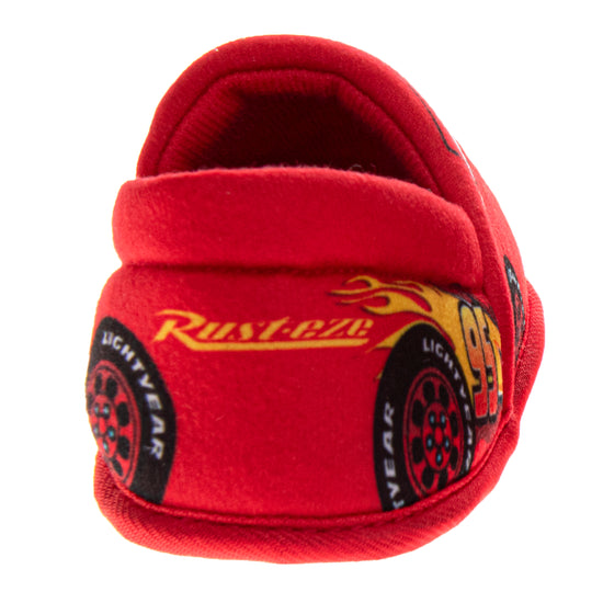 Josmo Disney Cars Boys Slippers Lightning Mcqueen Plush Warm Soft Aline Comfy Lightweight House Shoes (5-10 Toddler)