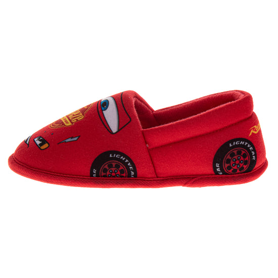 Josmo Disney Cars Boys Slippers Lightning Mcqueen Plush Warm Soft Aline Comfy Lightweight House Shoes (5-10 Toddler)