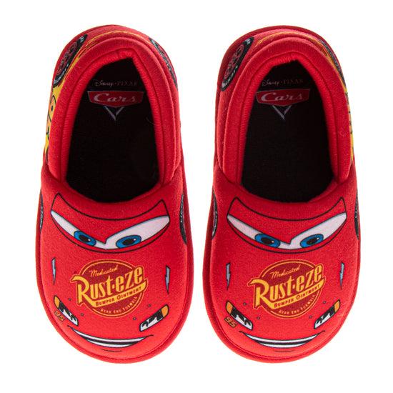 josmo Disney Cars Boys Slippers Lightning Mcqueen Plush Warm Soft Aline Comfy Lightweight House Shoes (5-10 toddler)