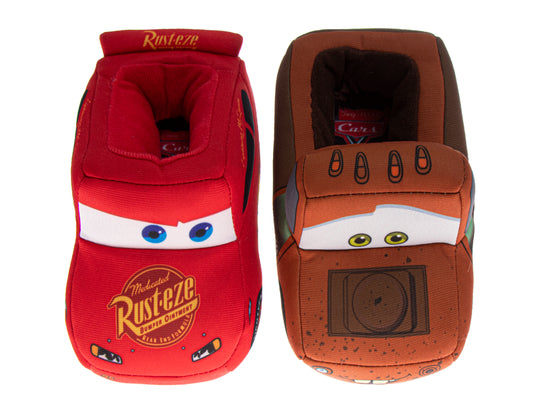 josmo Disney Cars Boys Slippers Lightning Mcqueen Plush Warm Soft Aline Comfy Lightweight House Shoes (5-10 toddler)