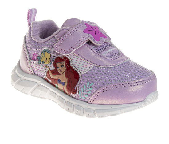 josmo Disney Character Strap Shoes for Baby Girls - Little Mermaid Ariel Comftable Lightweight Sneakers (Size 2-4 Infant 5-6 Toddler)