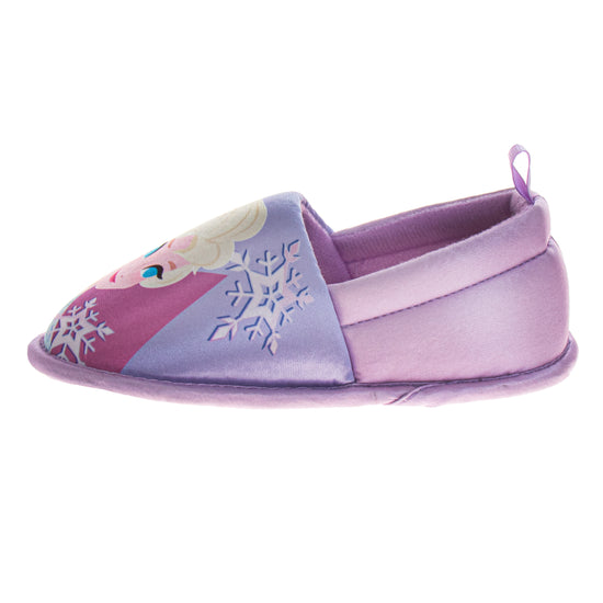 Josmo Disney Frozen Girls Slippers Anna And Elsa Plush Warm Soft Aline Comfy Lightweight House Shoes (5-10 Toddler)