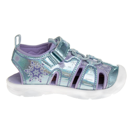 Josmo Disney Girls Frozen LED Light Up Sandal - Outdoor Slipon Quick Dry Waterproof Shoe - (Toddler)