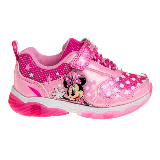 Josmo Disney Girls Minnie Mouse Light Up Laceless Running Shoes (Toddler/Little Girl)
