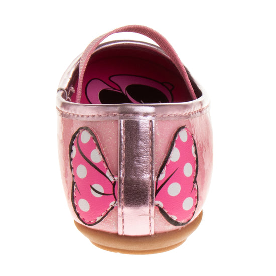 Josmo Disney Girls Minnie Mouse Mary Jane Flats - Dress Up Slip-on Shoes (Toddler)