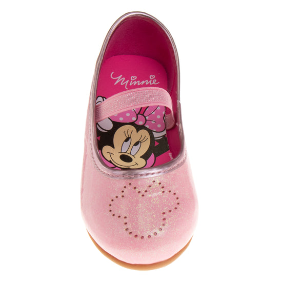 Josmo Disney Girls Minnie Mouse Mary Jane Flats - Dress Up Slip-on Shoes (Toddler)