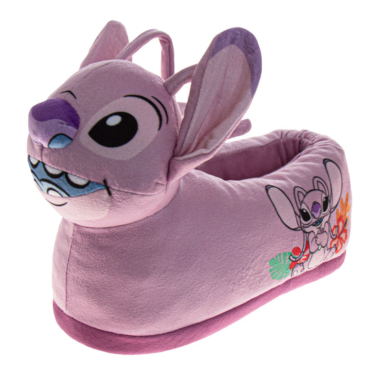Josmo Disney Lilo And Stitch Slippers For Girls - Stitch Plush Warm Soft Aline Comfy Lightweight House Shoes