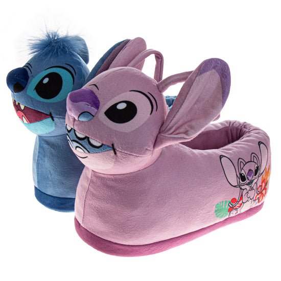 josmo Disney Lilo and Stitch Slippers for Girls - Stitch Plush Warm Soft Aline Comfy Lightweight House Shoes