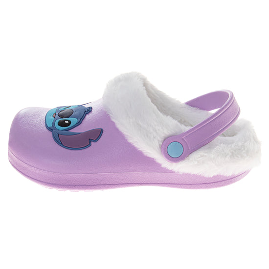 Josmo Disney Lilo & Stitch Fuzzy Fleece Lined Clogs For Girls And Womens Winter Warm Plush Garden Shoes