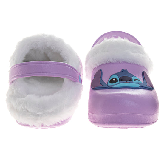 Josmo Disney Lilo & Stitch Fuzzy Fleece Lined Clogs For Girls And Womens Winter Warm Plush Garden Shoes