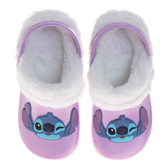 josmo Disney Lilo & Stitch Fuzzy Fleece Lined Clogs for Girls and Womens Winter Warm Plush Garden Shoes