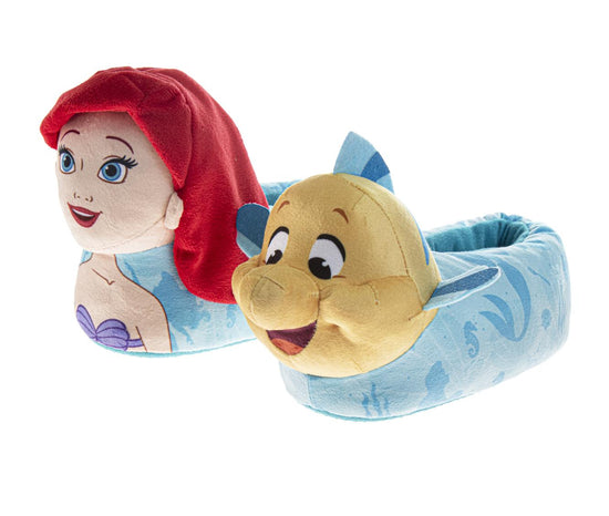 josmo Disney Little Mermaid 3D Slippers Ariel & Flounder Warm Fluffy House Girls' Slippers (Toddler/Little Kids)