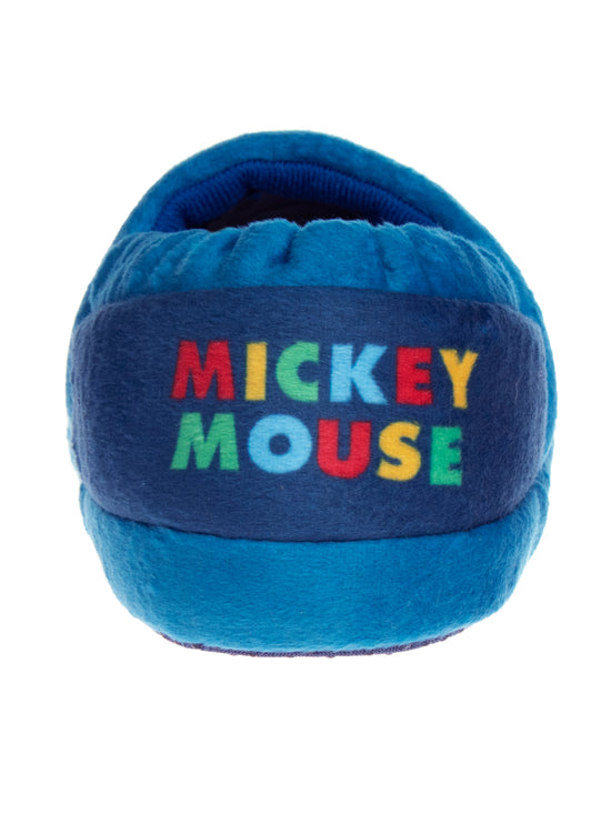 Josmo Disney Mickey Mouse Boys Slippers-Plush Lightweight Warm Comfort Soft Aline House Shoes Slippers - Navy Multi (sizes 5-12 Toddler)