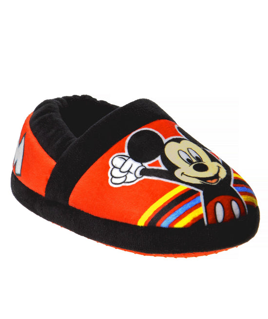 josmo Disney Mickey Mouse Boys Slippers-Plush Lightweight Warm Comfort Soft Aline House Shoes Slippers - Navy Multi (sizes 5-12 Toddler)