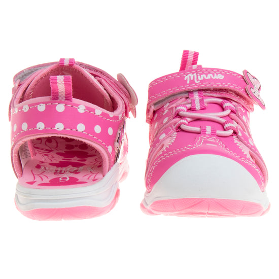 Josmo Disney Minnie MoMinnie Mouse LED Light Up Hook & Loop Girls Toddler Closed Toe Sport Sandals