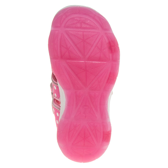 Josmo Disney Minnie MoMinnie Mouse LED Light Up Hook & Loop Girls Toddler Closed Toe Sport Sandals