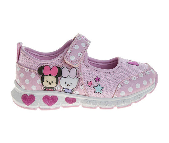 Josmo Disney Minnie Mouse & Daisy Girls' Toddler Tsum Tsum-Style Light-Up Mary Jane Sneakers