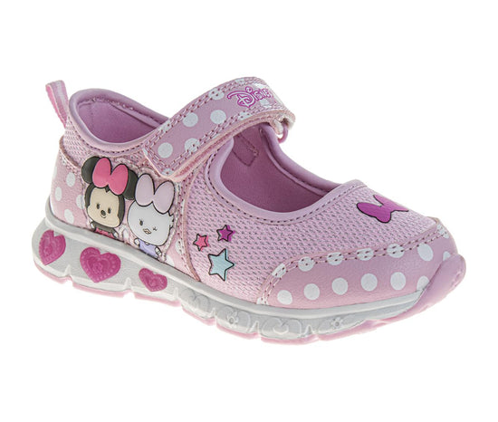 josmo Disney Minnie Mouse & Daisy Girls' Toddler Tsum Tsum-Style Light-Up Mary Jane Sneakers