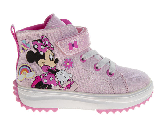 Josmo Disney Minnie Mouse Girls High-Top Platform Sneakers(Toddlers)