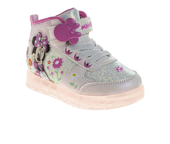 josmo Disney Minnie Mouse Girls' Hook and Loop High Top Sneakers (Toddlers)