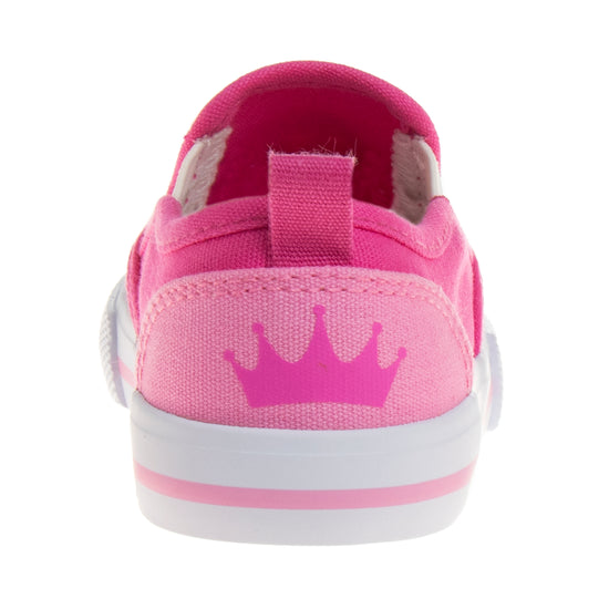 Josmo Disney Princess Girls No Lace Shoes - Disney Character Loafer Low Top SlipOn Casual Tennis Canvas Sneakers (size 5-12 Toddler)