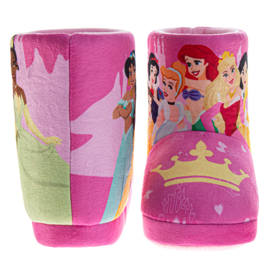 Josmo Disney Princess Slippers Booties Belle Snow White Jasmine Cinderella Ariel Warm Fluffy House Slippers For Girls (Toddlers)