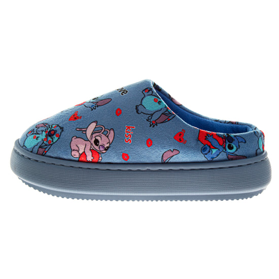 Josmo Disney Stitch And Angel Fluffy Women's Slippers