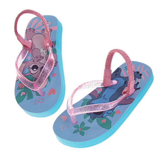 josmo Disney Stitch and Angel Girls' Dual Sizes Flip Flops (Toddlers)