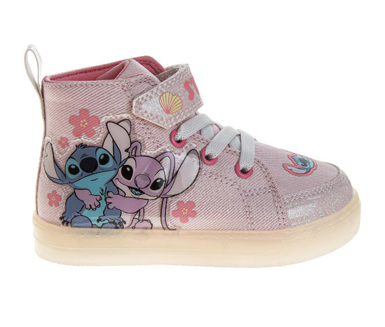 Josmo Disney Stitch Girls' High Top Light Up Sneakers (Toddlers)